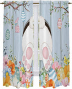 Easter Window Curtains 72 Inch Long 2 Panel Set, Rod Pocket Long Curtains & - Image 2