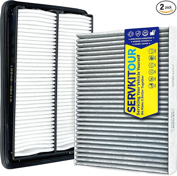 Engine Cabin Air Filter Set for Rogue 2.5L Gas/ 2.0L Hybrid, Rogue Sport by SERVKITOUR