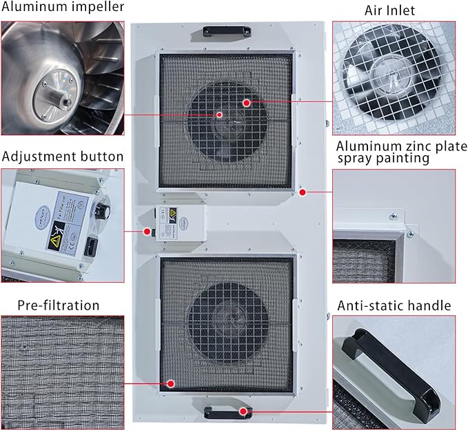 HEPA H14-Filter Laminar Flow Hood Updated FanFilter Unit（Include HEPA - Image 3