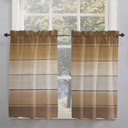 Vintage Brown Gradient Wood Grain Window Valance Curtains, Farmhouse Wood Barn by IDOWMAT
