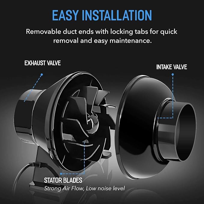 iPower 4" 195 CFM Inline Fan - Image 3