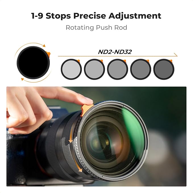 K&F CONCEPT 72mm Black Diffusion Mist 1/4 Effect & Variable ND2-400 ND Lens - Image 5