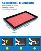 PHILTOP Engine Air Filter, Compatible - Image 5