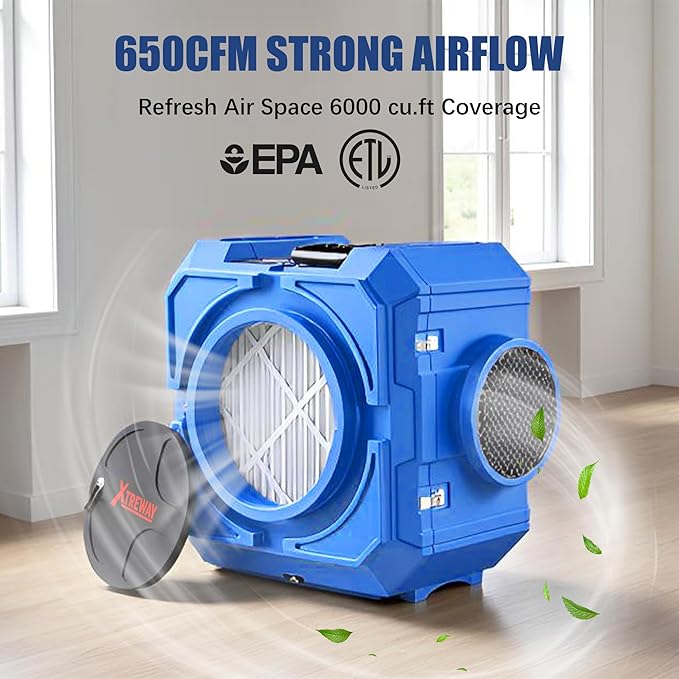 650CFM Hepa Air Scrubber with 4-Stage Filtration, Stackable Negative Air Machine - Image 8