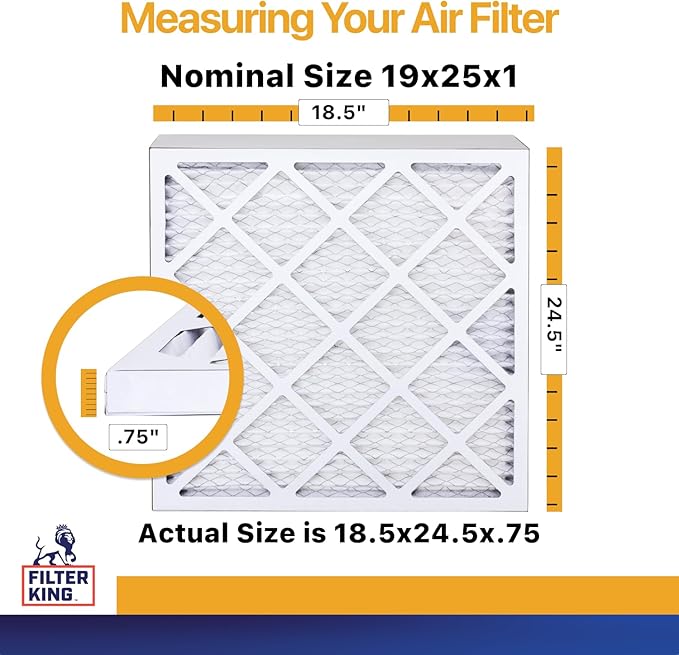 Filter King 19x25x1 Air Filter | 6-PACK | MERV 13 HVAC Pleated A/C Furnace - Image 2