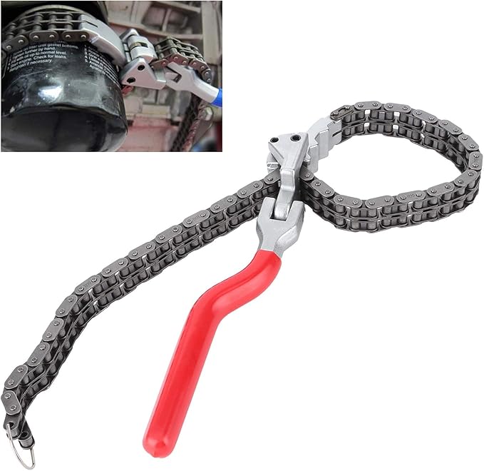 Chain Type Oil Filter Wrench Spanner 13.8in Chain Wrench Oil Filter Removal Tool - Image 2
