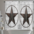 Vintage Farm Western Star Window Valance Curtains, 2 Panel by IDOWMAT