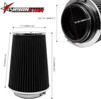 RYANSTAR 102mm 4" High Flow Round Tapered Cone Cool Air Filter Cleaner - Image 2