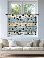 Sheer Curtains 54 Inch Length, Vintage Farmhouse Rustic Wooden Grain Privacy - Image 4