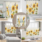 Farm Sunflowers Bedroom Curtains 63 Inch Length, Window Curtains Tab Top - Image 7