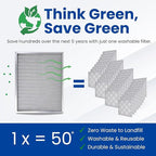 McPherson Reusable Air Filter 14x14x1 | Washable MERV 8 | Made in USA Metal - Image 2
