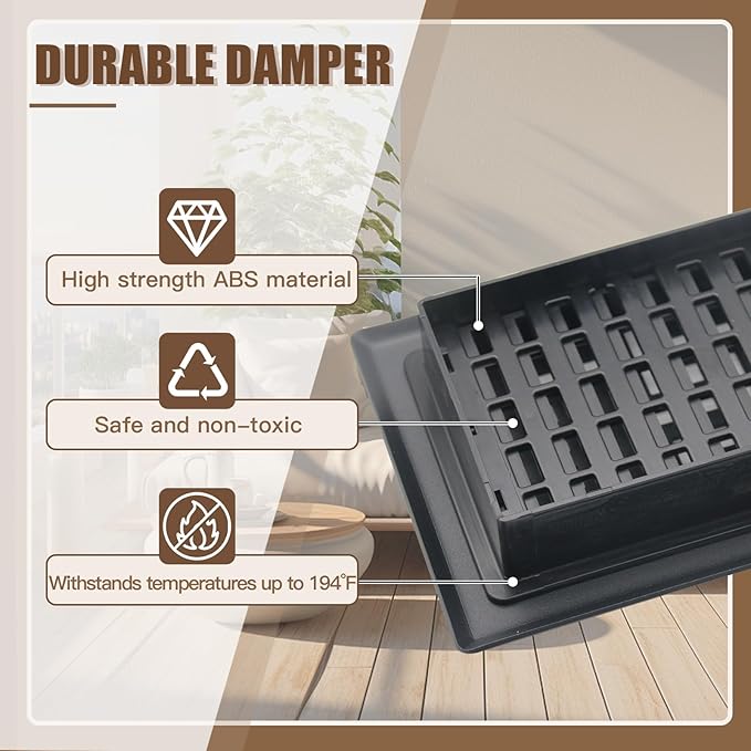 Floor Vents Heavy Duty Walkable Steel Floor Registers 4x10 Inch Floor Air Vent - Image 4
