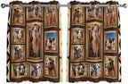 2 Panel Kitchen Cafe Curtains, Wildlife Camels Sunlight Filtering Nature Air by Hokiten