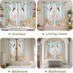 Easter Window Curtains 63 Inch Long 2 Panel Set, Rod Pocket Bedroom Curtains & - Image 8