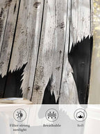 Sheer Curtains 108 Inches Long, Farmhouse Country Rustic Wooden Grain Privacy - Image 6