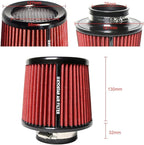 Universal 3" 76mm High-Flow Air Filter, Reusable Cone Cold Air Intake, High - Image 2