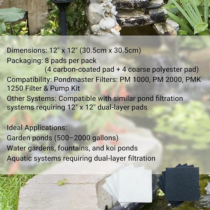 Replacement Filter Pads for Pondmaster 1000 & 2000 Polyester & Carbon - Image 3