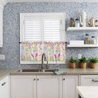 Happy Easter Half Window Curtains 24 Inches Long, Spring Farmhouse Bunny Eggs - Image 2