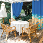 Summer Outdoor Curtains for Patio Beach Slippers Plumeria Waterproof Outside - Image 4