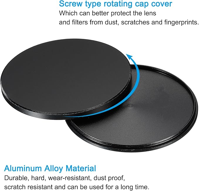 PATIKIL 72mm Lens Cap, Camera Lens Cap Cover Universal Lens Filter Stack Cap - Image 4
