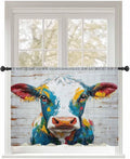 Sheer Curtains 45 Inch Length, Rustic Cow Semi Sheer Curtains Light Filtering by Unknown