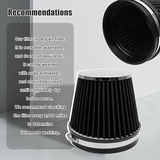 RYANSTAR 152mm 6" High Flow Round Tapered Cone Closed-Top Washable Clamp-On Dry - Image 6