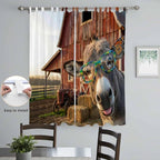 Farm Donkeys Living Room Curtains 96 Inch Length, Window Curtains Tab Top - Image 4
