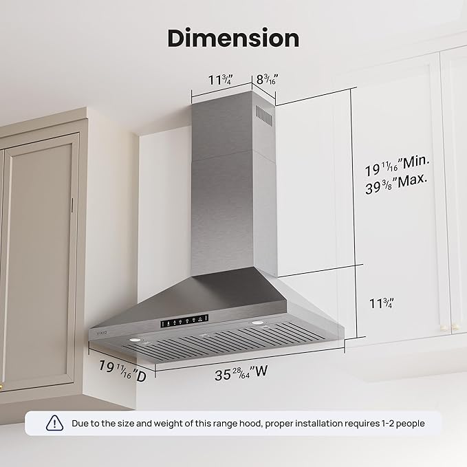 Wall Mount 36 Inch Range Hood 900 CFM, Ductless/Ducted Convertible Kitchen Hood - Image 8