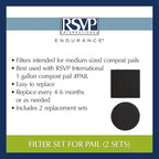 RSVP International Charcoal Compost Bin Filter 2-Piece Set Helps Keep Kitchen - Image 6