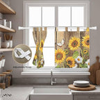 Farmhouse Sunflowers Kitchen Curtains 24 Inch Length, Small Window Curtains Tab - Image 5