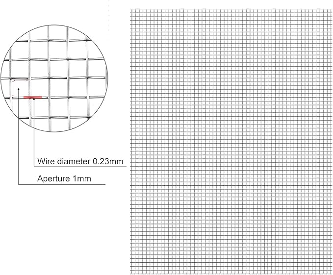 Stainless Steel Woven Wire Mesh, 304 Metal Mesh Sheet, 16 Mesh, Anti-Rust & - Image 3