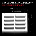 12x6 Vent Cover, Air Return Vent Cover, Flat Vent Cover, Rejillas De Aire - Image 3