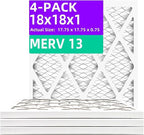 18x18x1 MERV 13 Pleated Air Filter MPR 1900 & FPR 10, Furnace Air Filters by Qingzhug