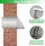 6 Inch Hooded Wall Vent with Screen and Damper, 6 Inch Exhaust Vent Cover Cap - Image 6