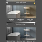 Bathroom Mirror with 3 Colour LED Lights, Wall Mounted Bathroom Vanity Mirror - Image 2
