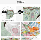 Easter Window Curtains 72 Inch Long 2 Panel Set, Rod Pocket Long Curtains & - Image 9
