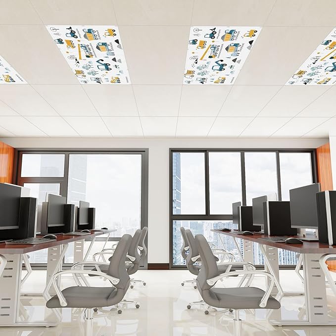 6 Pcs Fluorescent Light Covers for Ceiling Lights Construction Vehicles - Image 3