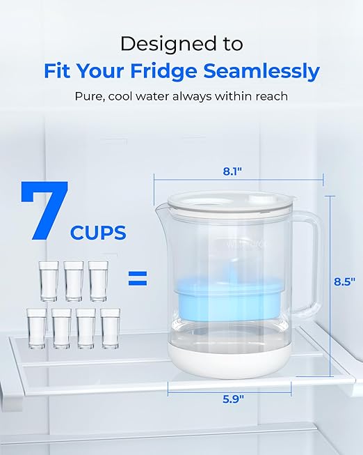 Waterdrop Glass Alkaline Water Filter Pitcher - Image 7