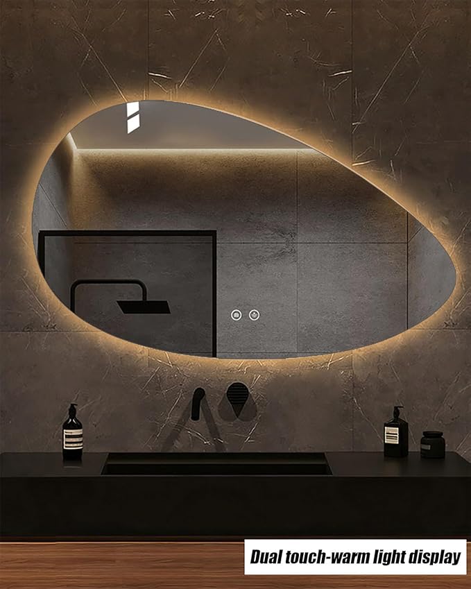 JSLJDM 500X500 mm Illuminated Backlit LED Bathroom Mirror, Wall Mounted - Image 3