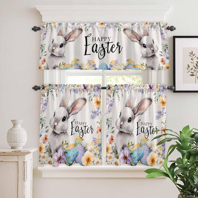 Happy Easter Kitchen Curtains Set 3 Piece - Image 9