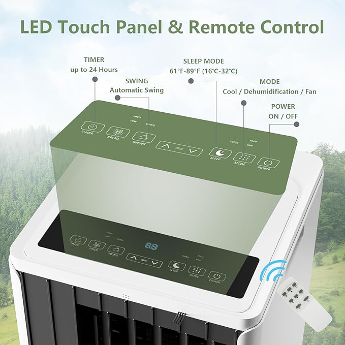 8000 BTU Portable Air Conditioner, Portable AC Unit - Image 6