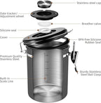 Veken Coffee Canister with Window, Airtight Stainless Steel Kitchen Food - Image 6