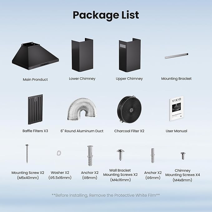 Wall Mount 36 Inch Range Hood 900 CFM, Ductless/Ducted Convertible, 3-speed - Image 9