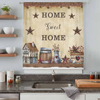 Farm Sheer Curtains 54 Inch Length American Country Barn Star Vintage Berry - Image 8