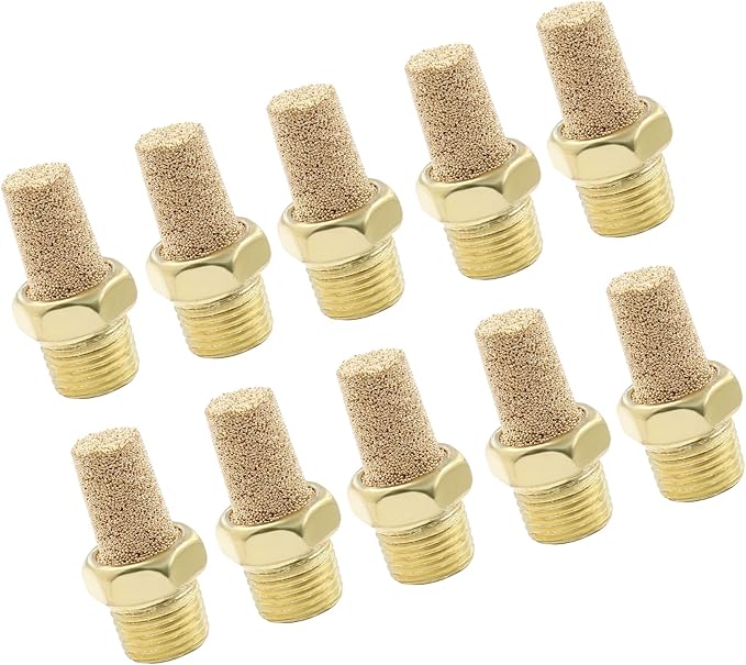 10 Pack 1/8" Male Thread Pneumatic Brass Exhaust Muffler Filter Air Pneumatic - Image 5