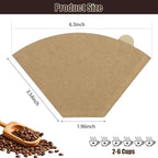 200 Count Coffee Filter #2, 2 Cone Coffee Filters Unbleached Natural 2 Cone - Image 2