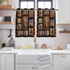 2 Panel Kitchen Cafe Curtains, Desert Camels Sunlight Filtering Nature Air - Image 2