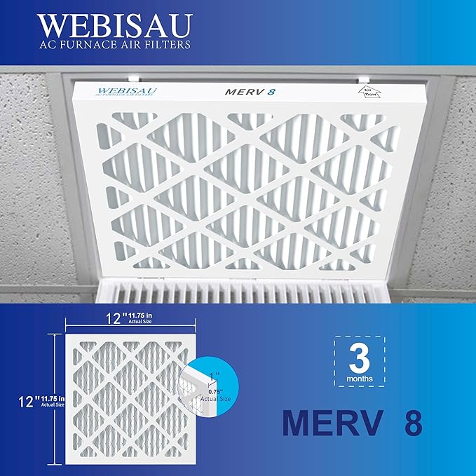 12x12x1 Air Filter MERV 8 MPR 600 4Pack Furnace Filters Pleated HVAC AC Furnace - Image 4