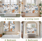 Navy Blue Pumpkin Fall Kitchen Curtains 54 Inch Long 2 Panel Set, Rod Pocket - Image 8