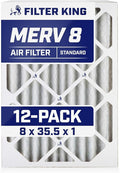 Filter King 8x35.5x1 Air Filter | 12-PACK | MERV 8 HVAC Pleated A/C Furnace by FilterKing